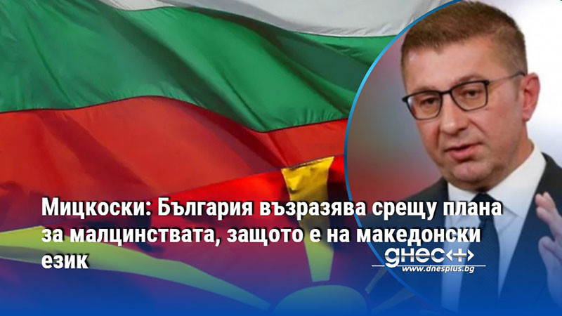 Мицкоски: България възразява срещу плана за малцинствата, защото е на македонски език