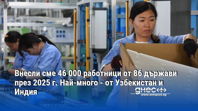Внесли сме 46 000 работници от 86 държави през 2025 г. Най-много - от Узбекистан и Индия