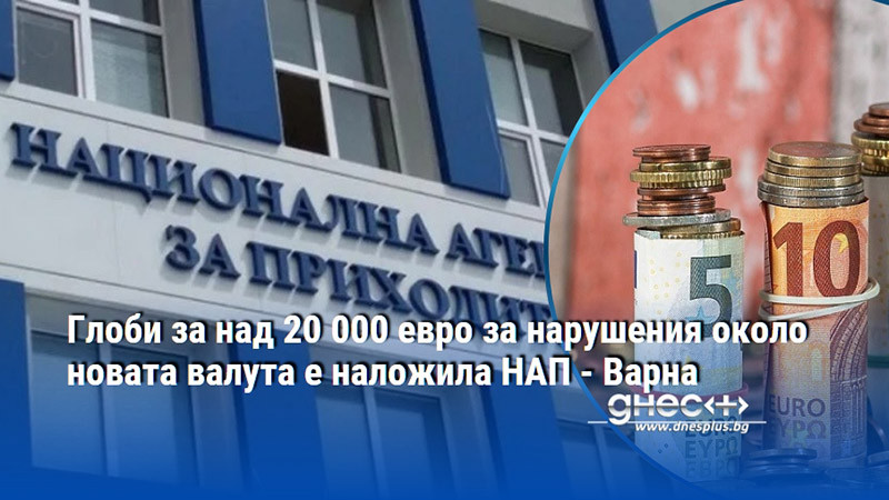 Глоби за над 20 000 евро за нарушения около новата валута е наложила НАП - Варна
