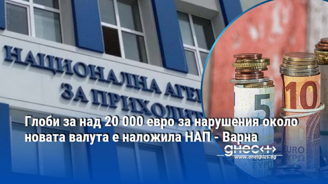 Глоби за над 20 000 евро за нарушения около новата валута е наложила НАП - Варна