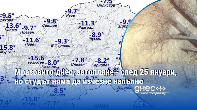 Мразовито днес, затопляне - след 25 януари, но студът няма да изчезне напълно