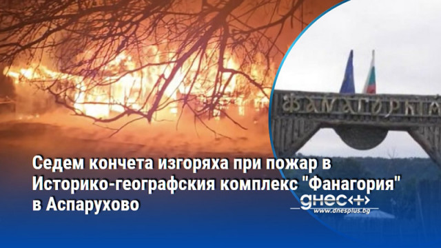 Седем кончета изгоряха при пожар в Историко-географския комплекс "Фанагория" в Аспарухово