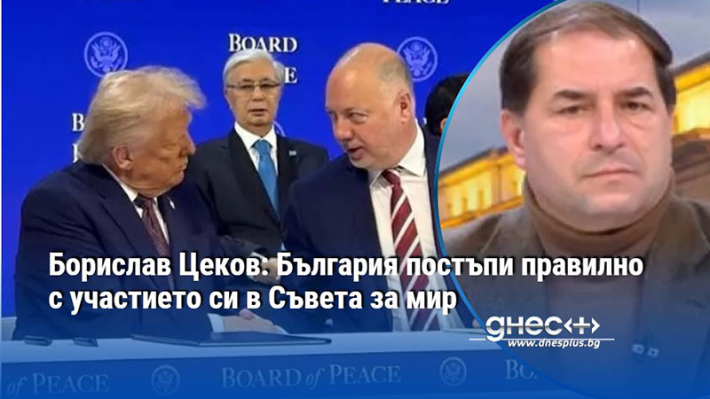 Борислав Цеков: България постъпи правилно с участието си в Съвета за мир