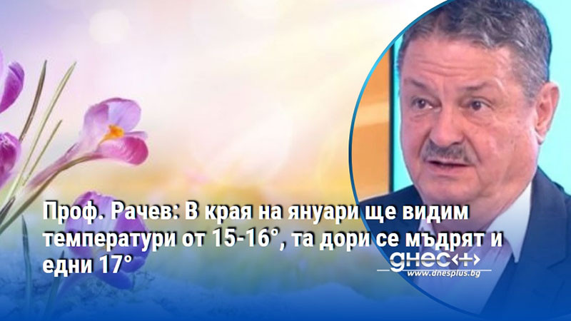 Проф. Рачев: В края на януари ще видим температури от 15-16°, та дори се мъдрят и едни 17°