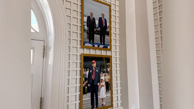 Тръмп е сложил снимка с Путин в Белия дом до снимка с внучката си