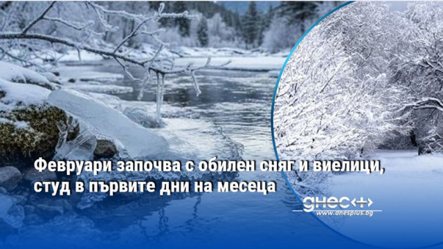 Февруари започва с обилен сняг и виелици, студ в първите дни на месеца
