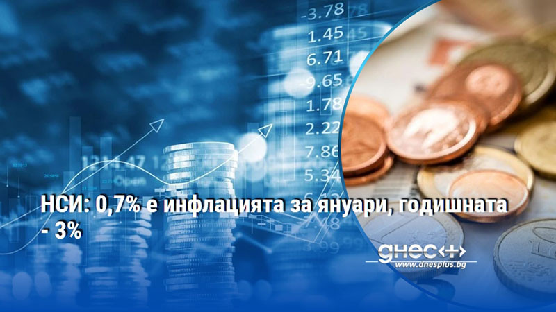 НСИ: 0,7% е инфлацията за януари, годишната - 3%