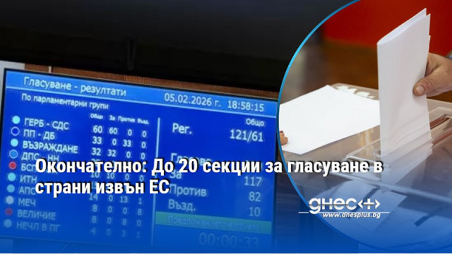 Окончателно: До 20 секции за гласуване в страни извън ЕС