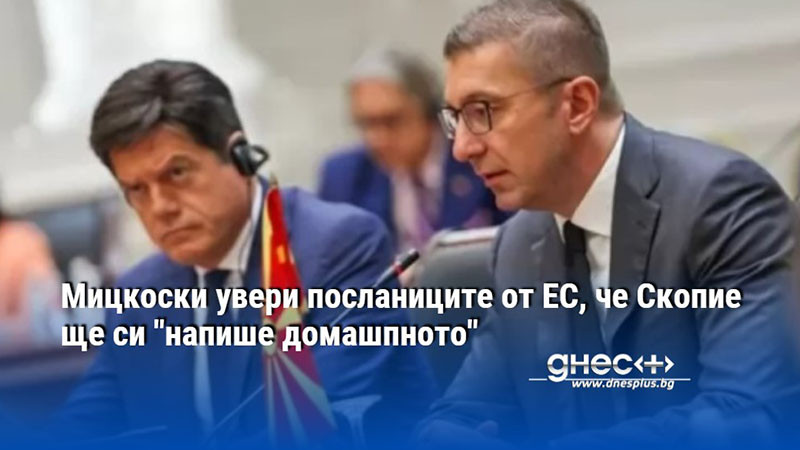 Мицкоски увери посланиците от ЕС, че Скопие ще си "напише домашпното"