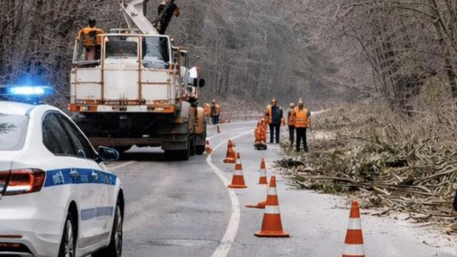 Във връзка с извършване на санитарна сеч по пътя от