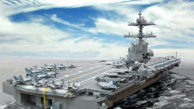 Американският самолетоносач Джералд Форд най големият в света навлезе днес