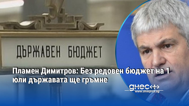 Пламен Димитров: Без редовен бюджет на 1 юли държавата ще гръмне