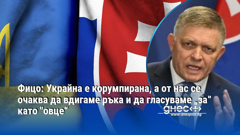 Фицо: Украйна е корумпирана, а от нас се очаква да вдигаме ръка и да гласуваме „за“ като "овце“