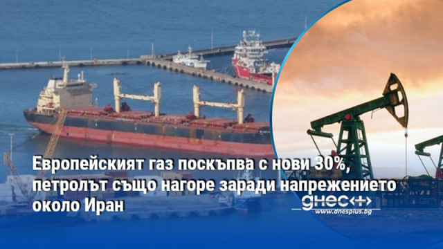 Европейският газ поскъпва с нови 30%, петролът също нагоре заради напрежението около Иран