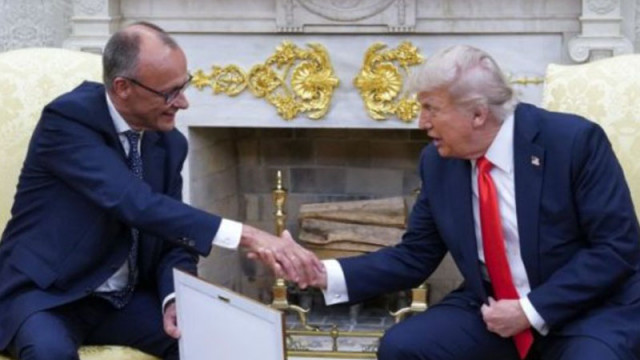 Тръмп говори 30 минути, а Мерц едва 3, по време на срещата им в Овалния кабинет