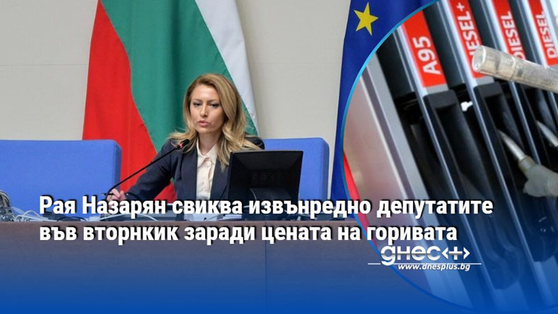 Рая Назарян свиква извънредно депутатите във вторнкик заради цената на горивата