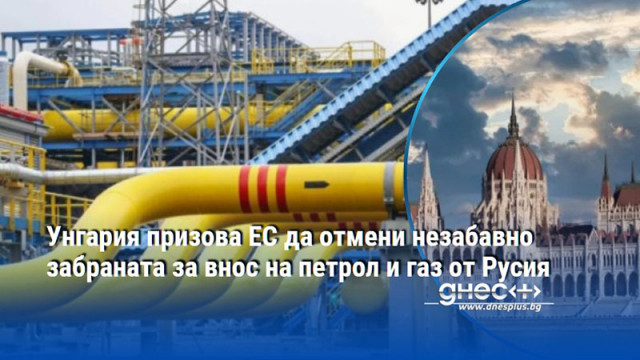 Унгария призова ЕС да отмени незабавно забраната за внос на петрол и газ от Русия