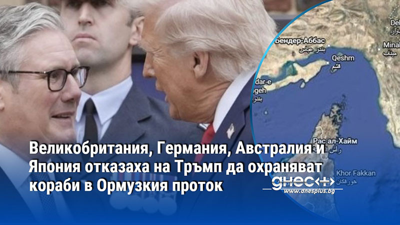 Великобритания, Германия, Австралия и Япония отказаха на Тръмп да охраняват кораби в Ормузкия проток