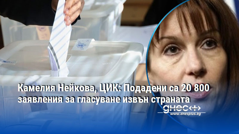 Камелия Нейкова, ЦИК: Подадени са 20 800 заявления за гласуване извън страната