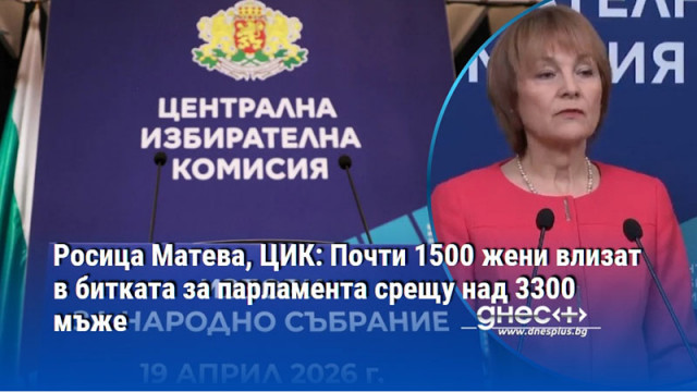 Росица Матева, ЦИК: Почти 1500 жени влизат в битката за парламента срещу над 3300 мъже