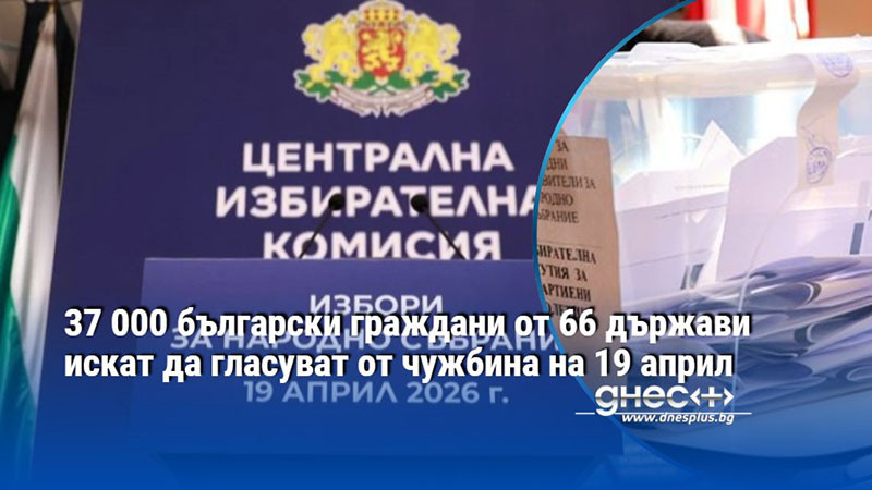 37 000 български граждани от 66 държави искат да гласуват от чужбина на 19 април