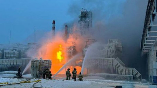 Украински дронове отново нанесоха щети на руското пристанище Уст-Луга