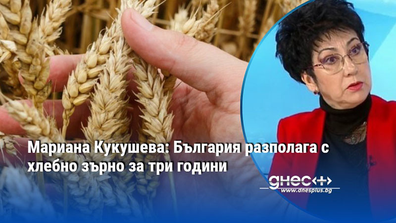 Мариана Кукушева: България разполага с хлебно зърно за три години