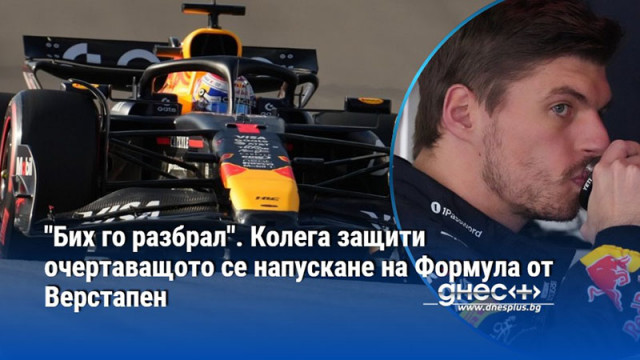 "Бих го разбрал". Колега защити очертаващото се напускане на Формула от Верстапен