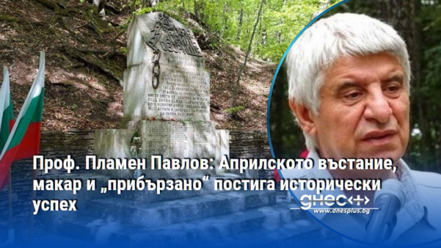 Проф. Пламен Павлов: Априлското въстание, макар и „прибързано“ постига исторически успех