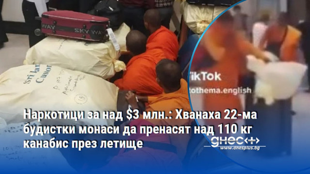 Наркотици за над $3 млн.: Хванаха 22-ма будистки монаси да пренасят над 110 кг канабис през летище