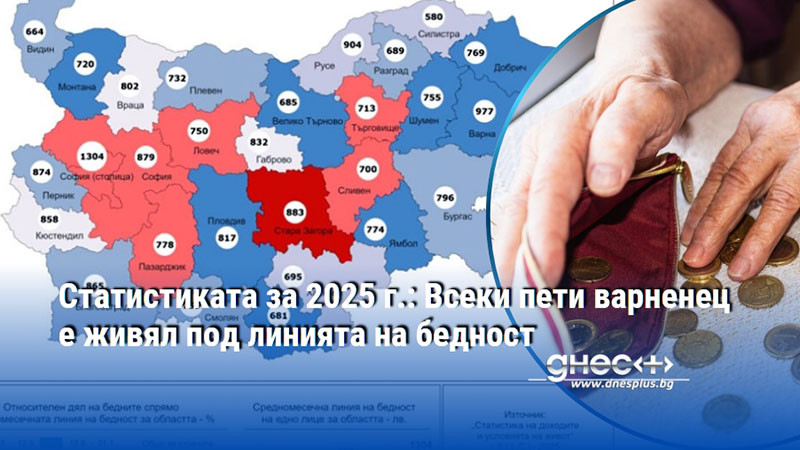 Статистиката за 2025 г.: Всеки пети варненец е живял под линията на бедност