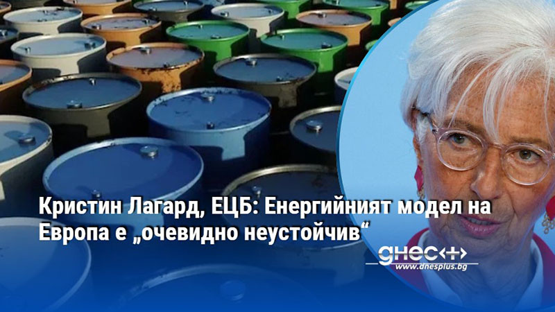 Кристин Лагард, ЕЦБ: Енергийният модел на Европа е „очевидно неустойчив“