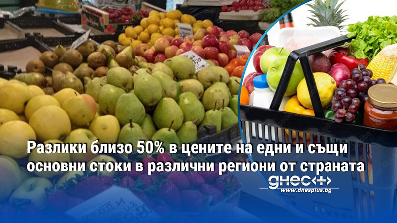 Разлики близо 50% в цените на едни и същи основни стоки в различни региони от страната