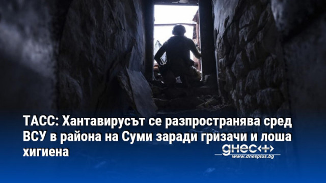 ТАСС: Хантавирусът се разпространява сред ВСУ в района на Суми заради гризачи и лоша хигиена