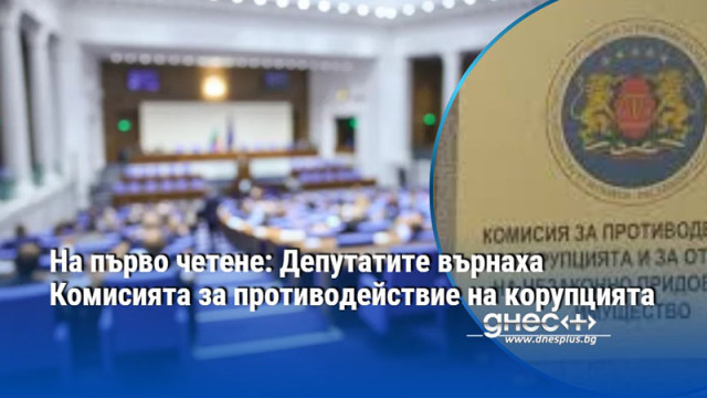 На първо четене: Депутатите върнаха Комисията за противодействие на корупцията