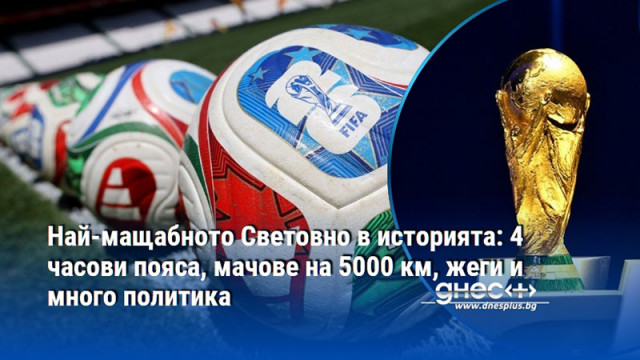 Най-мащабното Световно в историята: 4 часови пояса, мачове на 5000 км, жеги и много политика