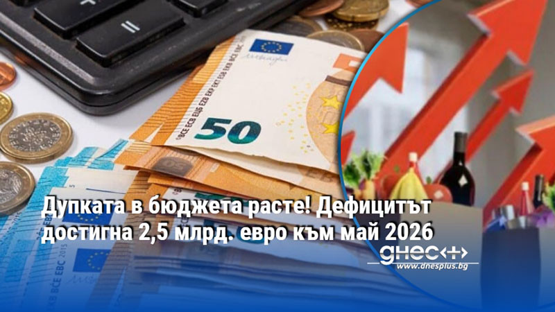 Дупката в бюджета расте! Дефицитът достигна 2,5 млрд. евро към май 2026