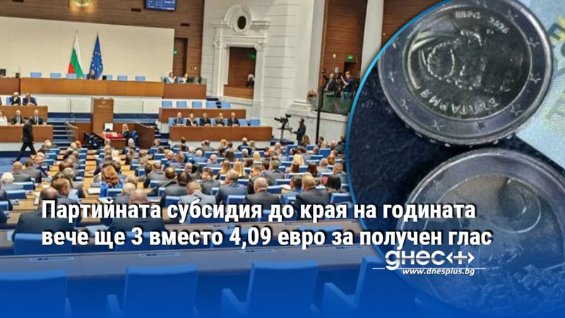 Партийната субсидия до края на годината вече ще 3 вместо 4,09 евро за получен глас