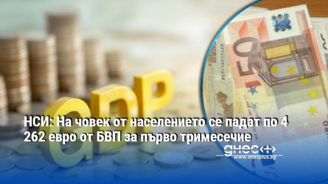 НСИ: На човек от населението се падат по 4 262 евро от БВП за първо тримесечие