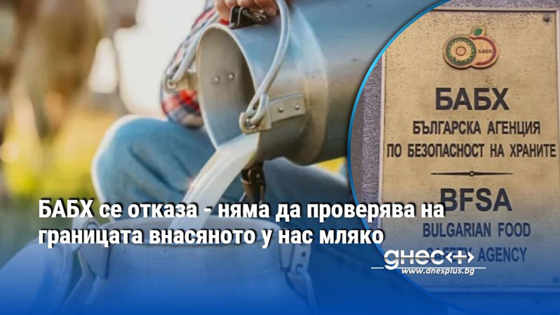 БАБХ се отказа - няма да проверява на границата внасяното у нас мляко