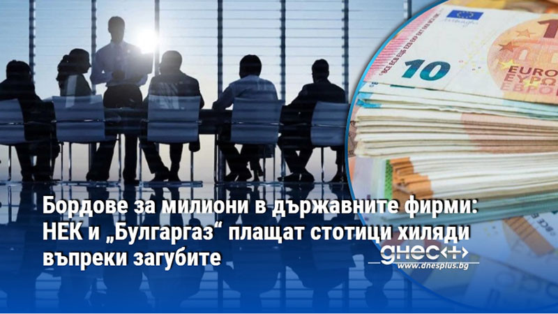 Бордове за милиони в държавните фирми: НЕК и „Булгаргаз“ плащат стотици хиляди въпреки загубите