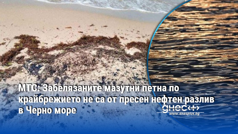 МТС: Забелязаните мазутни петна по крайбрежието не са от пресен нефтен разлив в Черно море