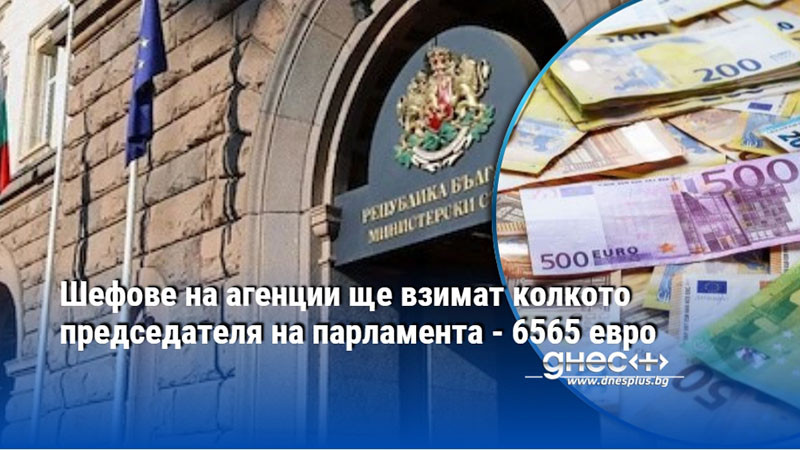 Шефове на агенции ще взимат колкото председателя на парламента - 6565 евро