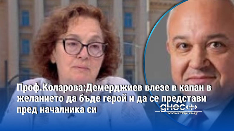 Проф.Коларова:Демерджиев влезе в капан в желанието да бъде герой и да се представи пред началника си