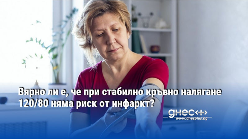 Вярно ли е, че при стабилно кръвно налягане 120/80 няма риск от инфаркт?