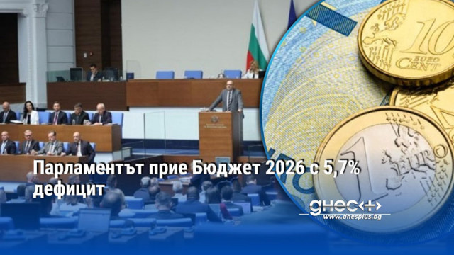 Парламентът прие Бюджет 2026 с 5,7% дефицит