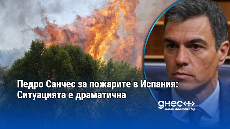 Педро Санчес за пожарите в Испания: Ситуацията е драматична
