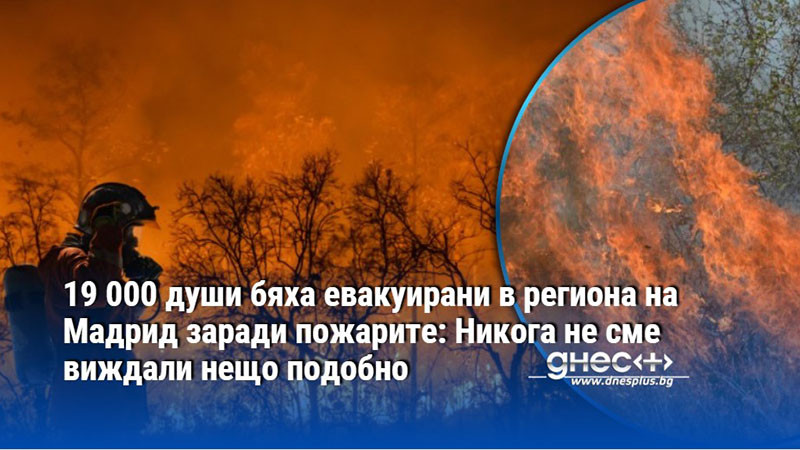 19 000 души бяха евакуирани в региона на Мадрид заради пожарите: Никога не сме виждали нещо подобно