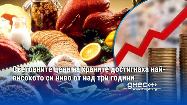 Световните цени на храните достигнаха най-високото си ниво от над три години