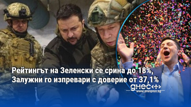 Рейтингът на Зеленски се срина до 18%, Залужни го изпревари с доверие от 37,1%